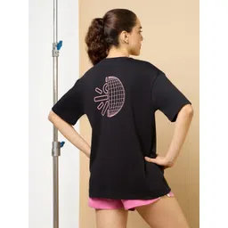 CULT Women Black Cult Brand Carrier T-shirt-picture-30