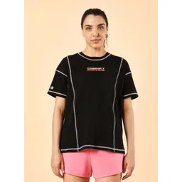 cult Women Graphic Print Round Neck Pure Cotton Black T-Shirt-picture-16