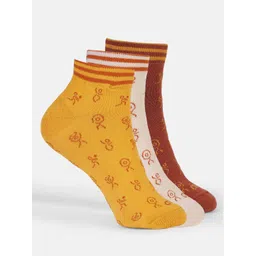 CULT Women Pack Of 3 Patterned Ankle Length Socks-picture-20