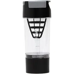 CULT Cyclon Shaker Bottle 500ml with Mixer Ball & Storage – BPA-Free, Leakproof, Portable Protein Shaker for Gym, Fitness & Travel – Black Grey-picture-18