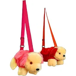 cult factory Soft Toy Animal Dog Handbag| Sling Bag| Cross Body Pouch with Cross Body Adjustable Straps for Kids, Baby Boy, School Bag, Picnic Travel Bag Pouch Kids Bags for Girls Stylish Bagpacks image 1