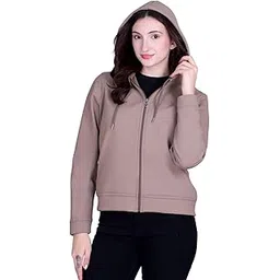 cupid Women’s Winter Hoodie Jacket, Long Sleeve Regular Fit Bonded Fabric with Soft Fleece Lining, Warm Zipper Jacket with Hoodie n Pockets for Semi Winter n Winter Wear-picture-50