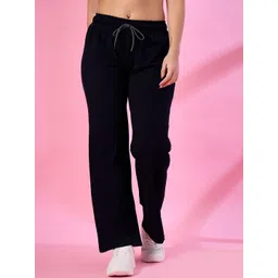 cupid Women Solid Black Track Pants image 1