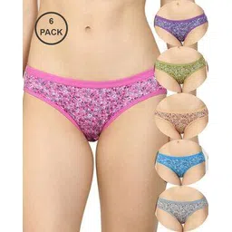 cup's-in Pack of 6 Floral Print Bikini Briefs-picture-47