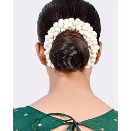 curated cart Artificial Jasmine Mogra Flower Hair Gajra Garland Juda Decoration Phool Gazra Hair Accessory for Women & Girls - Reusable White Gajra for Hair Bun, South Indian & Bridal Hairstyles-picture-15