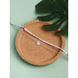 Curio Cottage 925 Silver Dual Layered Zircon Studded Bracelet image 1