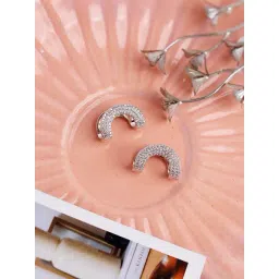 Curio Cottage 925 Silver Glittering Earrings for Women-picture-23