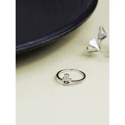 Curio Cottage 925 Silver Hamsa Charm Zircon Studded Ring-picture-32