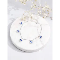 Curio Cottage 925 Silver Hearts Of Evil Eye Bracelet-picture-26