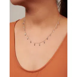 Curio Cottage 92.5 Sterling Silver Rhodium-Plated Feather Necklace for Women-picture-14