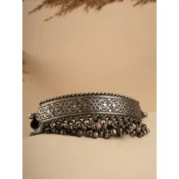 Curio Cottage Gripping Ghungroo Oxidised Collar Necklace-picture-39