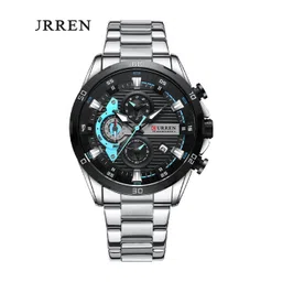 Curren Men Dial & Stainless Steel Bracelet Style Straps Analogue Multi Function Watch CR-8402_BLACK-SILVER-picture-12