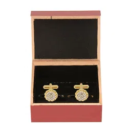 Curren Men Gold-Plated Round Embellished Cufflink-picture-18