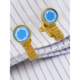 Curren Men Gold Ties and Cufflinks-picture-33