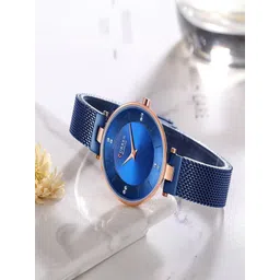 Curren Women Brass Dial & Stainless Steel Straps Digital Watch CR-9031-Blue-picture-37