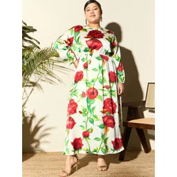 CURVE BY KASSUALLY Floral Printed Satin Maxi Dress-picture-23