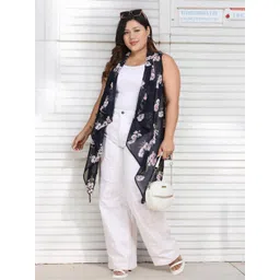 CURVE BY KASSUALLY Printed Open Front Shrug-picture-28