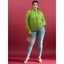 CURVE BY KASSUALLY Women Sheer Georgette Top-picture-18