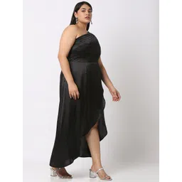 Curves by MISH Plus Size One Shoulder Fit & Flare Maxi Dress-picture-23