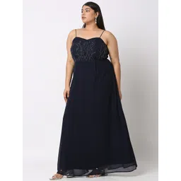 Curves by MISH Plus Size Shoulder Straps Embellished Maxi Dress-picture-24