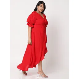 Curves by MISH Red  Plus Size Georgette Maxi Dress-picture-17