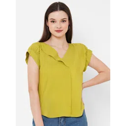 Curves by MISH V-Neck Gathered or Pleated Top-picture-12