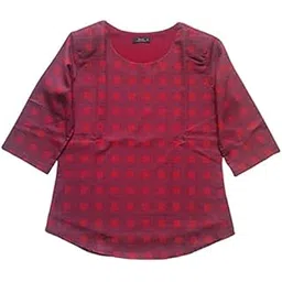 Curves Women's Polyster Top RED Color & Size-picture-29