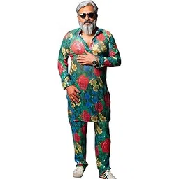curvshape Two Piece Crepe Suit55 for Men Freesize Multicolor Multicolour-picture-19