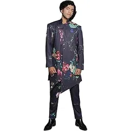 curvshape Two Piece Crepe Suit57 for Men Freesize Multicolor Multicolour-picture-53