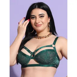 Curvy Love Plus Size Floral Lace Half Coverage Balconette Bra With All Day Comfort-picture-19