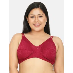 Curvy Love Plus Size Women Red Solid Non-Padded Non-Wired Full Coverage Bra CL-13 MAROON-C20-picture-18