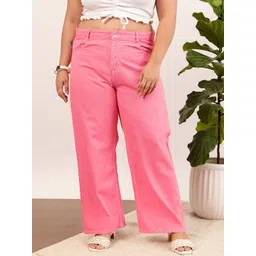 CURVY STREET jean Women Clean Look Pure Cotton Wide Leg Jeans-picture-25