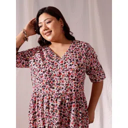 CURVY STREET Plus Size Animal Print V-Neck Long Sleeves Fit & Flare Dress-picture-31