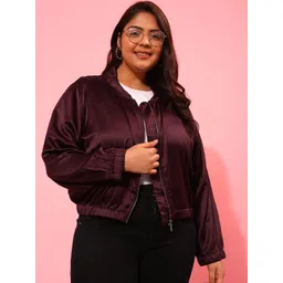 CURVY STREET Plus Size Stand Collar Sporty Jacket-picture-26
