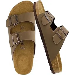 cushionaire Lane Cork Footbed Mens Sandals, Adjustable Buckle Comfort Slides for Men, Genuine Leather Insole Summer Sandals Men Footwear-picture-46