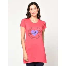 CUSHYBEE Women Pink Typography Printed Cotton T-shirt-picture-18