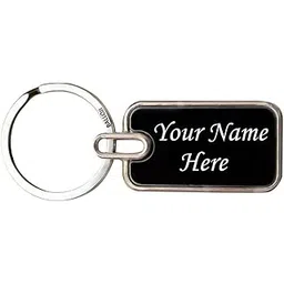 custom BALLOJI Personalized Key Chain With Name Engraved Metal Keychain In Black Finish (Both Side Laser) Pack of 1-picture-20