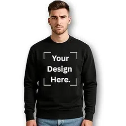 custom SAMSH - Men’s Cotton Blend Round Neck Sweatshirt | Long Sleeve Round Neck Pullover for Casual Wear. (in, Alpha, L, Regular, Nevi Blue)-picture-25