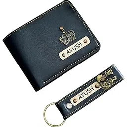 custom Your Name Leather Customized Men's Wallet with Key Chain, Gifts, Personalized Gifts, Personalized Accessories, Wallets & Covers (Blue)-picture-43