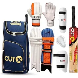 CUT X Light Cricket Kit for Small Boys - Girls to Men - Women Cricket Kit I Bags I Leg-Guard I Gloves I Thigh Pad I Arm Pad I Kashmir Willow Bat (Size 2 for 5 to 7 Years)-picture-21