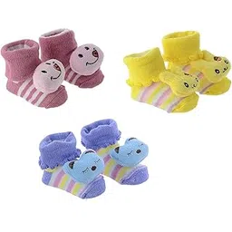 Cute Collection- 3 Set of Booties/sock for new born baby (soft, 0-3 months, 3 pair)-picture-55