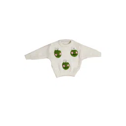 Cute Collection Kids Off White Full Sleeve Round Neck Woolen Pullover Sweater-picture-22