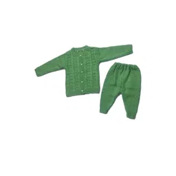 Cute Collection Unisex Kids Green Striped Woolen Cardigan-picture-35