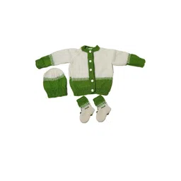 Cute Collection Unisex Kids Striped Woollen Cardigan With Cap & Pair of Socks-picture-21