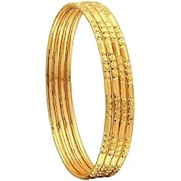 cute gold 1 Gram Gold Plated Copper Traditional Plain Bangle Set for Women & Girls-picture-48