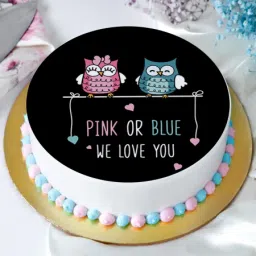Cute Owls Baby Shower Poster Cake (2 Kg)-picture-24