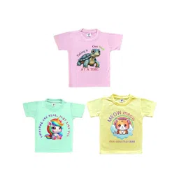 Cute Pals Kids-Unisex Pack Of 3 Multicoloured Cotton Tshirts-picture-20