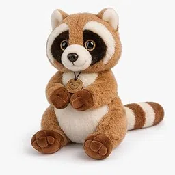 Cute Raccoon Soft Toy for Kids | Ultra Soft Plush Stuffed Animal | Huggable & Washable | Safe for Babies & Kids | Home Décor & Gift (Brown, 30 cm)-picture-41