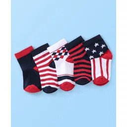Cute Walk by Babyhug Anti Bacterial Ankle Length Socks Striped Pack Of 5 - Multicolour-image-15
