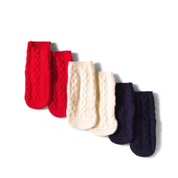 Cute Walk by Babyhug Anti-Bacterial Ankle Length Solid Color Socks Pack of 3 - Navy Red &  White-picture-19